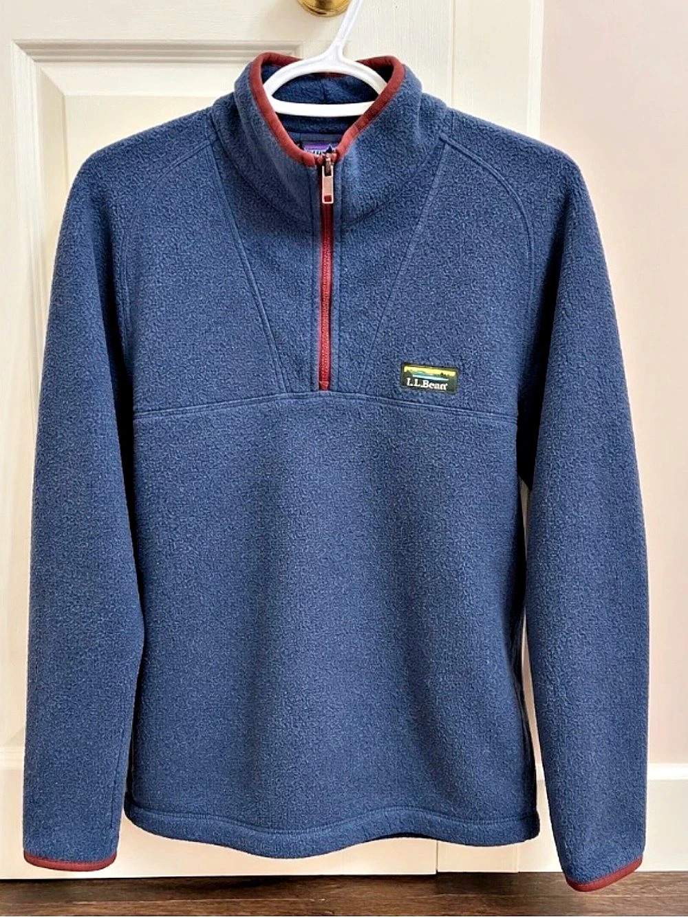 L.L.Bean Vintage Quarter-Zip Fleece Pullover women's Blue